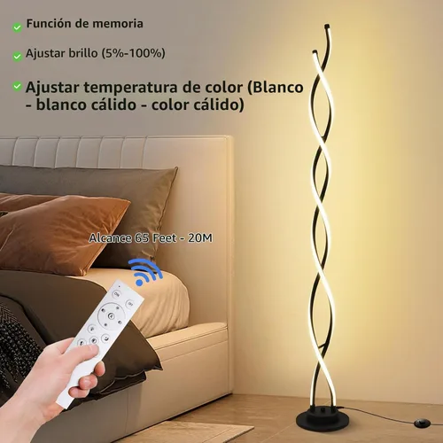 Vista 5 de Lámpara de pie, lámparas de pie LED modernas para sala de estar, 2500LM-40W, lámparas para sala de estar, lámpara de pie regulable con control