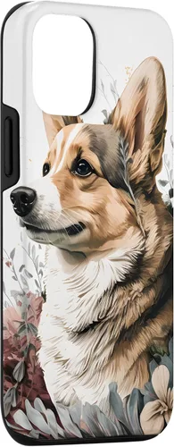 Vista 3 de Funda para iPhone 15 con diseño de acuarela de Corgi para perro