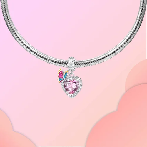 Vista 207 de LUXILLA Abalorio de plata de ley 925 para madre, hija, abuela, para familia, amor, madre, hija, abuela, para pulseras, collares, dijes, abalorios