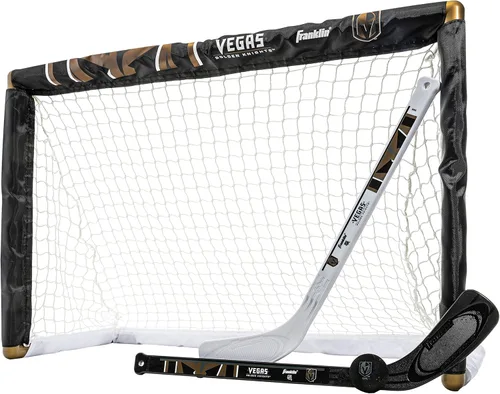 Vista 34 de Franklin Sports NHL - Juego de mini hockey para niños, portería de hockey sobre rodilla, pelota + 2 palos, juego de juguetes para interiores