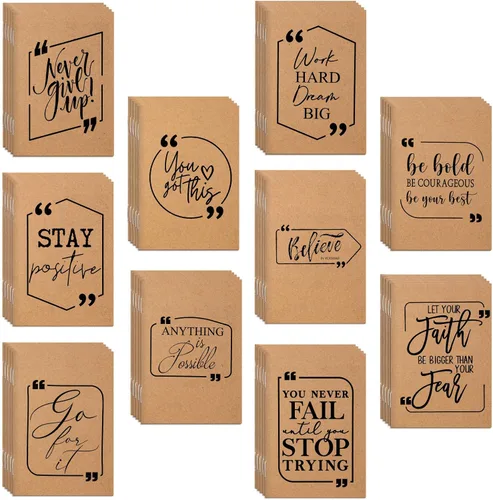 Vista 10 de Fulmoon 30 mini cuadernos a granel pequeños inspiradores de bolsillo y mini diarios a granel para regalos de agradecimiento a los empleados, bloc