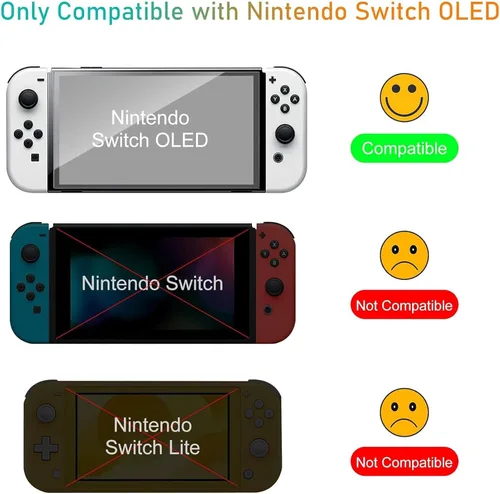 Vista 3 de Paquete de 3 protectores de pantalla de vidrio templado premium compatibles con Switch OLED