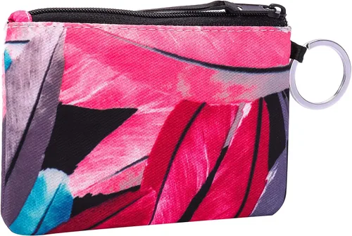 Vista 2 de Foryee - Cartera con cremallera y ventana para identificación hecha de lona de algodón
