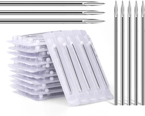 Vista 10 de ATOMUS - Agujas para piercings corporales, calibres 14G / 16G, acero inoxidable estéril desechable, adecuadas para piercing de oreja, nariz