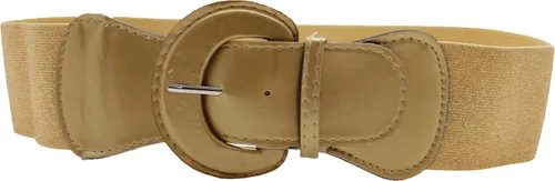 Vista 3 de TFJ - Cinturón ancho para mujer, cintura elástica, cintura alta, color dorado, hebilla grande