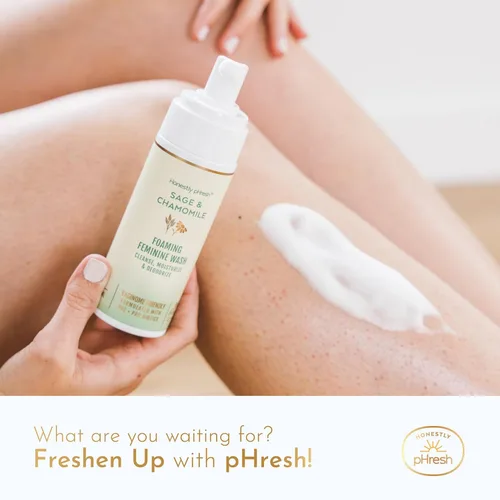 Vista 6 de Honestly pHresh Jabón femenino espumoso para mujeres, limpiador íntimo natural equilibrado con pH con prebióticos y probióticos. Vegano, seguro