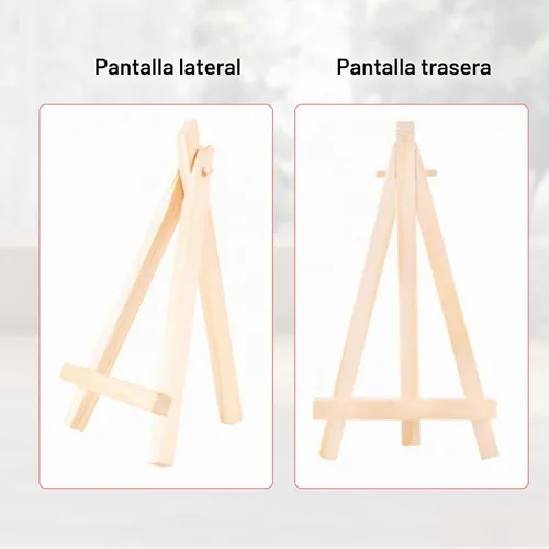 Vista 3 de Caballete de madera, 40 piezas, triángulos pequeños, caballete de mesa