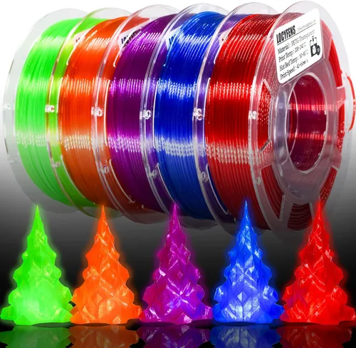 Vista 17 de Filamento para Impresora 3D PLA, Filamento PLA Arcoíris 1.75mm +/-0.02mm, Filamento PLA de Seda de Doble Color, Paquete de Filamento 3D Coextruido 2