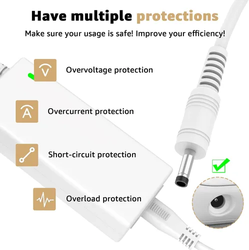 Vista 5 de Cable de alimentación compatible con el cargador Cricut Joy de la cortadora DC18V