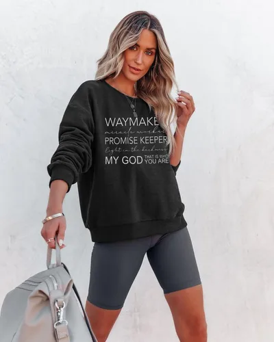 Vista 2 de FASHGL Waymaker - Sudadera de manga larga para mujer Miracle Worker Promise Keeper