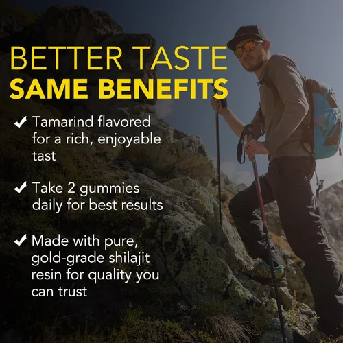 Vista 7 de O NATURE . ZIRAN Gomitas Shilajit para hombres y mujeres, gomitas de oro Shilajit ricas en Ashwagandha, Gokshura con más de 85 minerales, sabor
