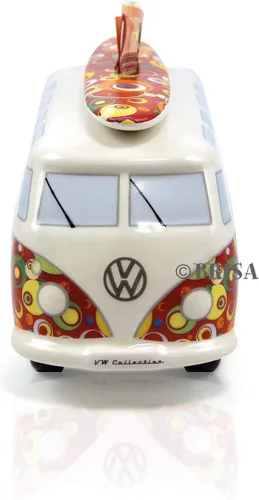 Vista 4 de BRISA VW Collection - Caja de monedas con tabla de surf en T1 Bus Samba (autobús clásico/rojo)