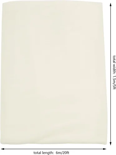 Vista 4 de DYRABREST Cortinas de techo de gasa para bodas, 6 paneles de 5 x 20 pies de largo, tela traslúcida de gasa beige para salas de recepción