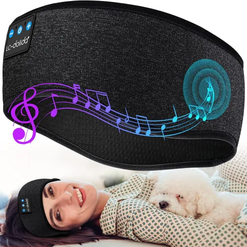 Vista 10 de LC-dolida Auriculares para dormir Bluetooth 5.4, con diadema inalámbrica, máscara de sueño para dormir, deportes, regalos, entrenamiento, correr