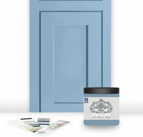 Vista 10 de Pintura TODO EN UNO, Abbey (gris cálido), Muestra de 8oz - Pintura duradera para gabinetes y muebles. Imprimación y capa superior incorporadas,