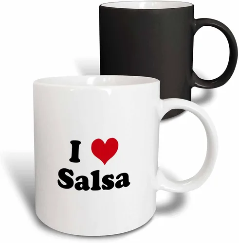 Vista 9 de 3dRose (mug_16560_4) I Love Salsa - Taza negra de dos tonos, 11 onzas