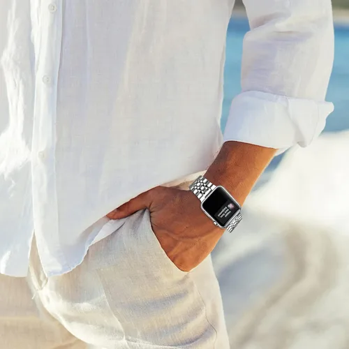 Vista 4 de SaNgaiMEi Correa de repuesto para Apple Watch de 1.496 pulgadas, 1.575 pulgadas, 1.614 pulgadas, 1.654 pulgadas, 1.732 pulgadas, 1.772 pulgadas