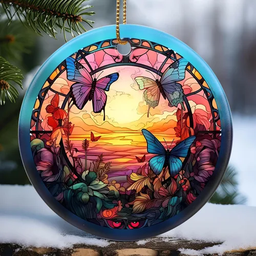 Vista 16 de Touber Adorno Navideño, Adorno de Navidad, Idea de Regalo de Vacaciones, Recuerdo Familiar, Cerámica Redonda, Intercambio de Regalos, Idea de Abeja