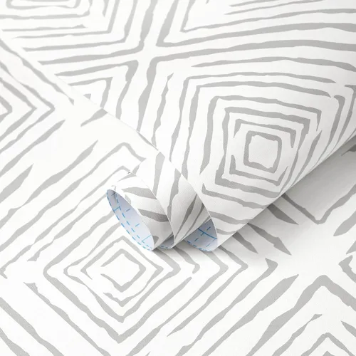 Vista 12 de Ismoon Papel tapiz bohemio para despegar y pegar, de 16.1 x 78.7 pulgadas, moderno papel de contacto geométrico beige/rojo oxidado, papel de pared