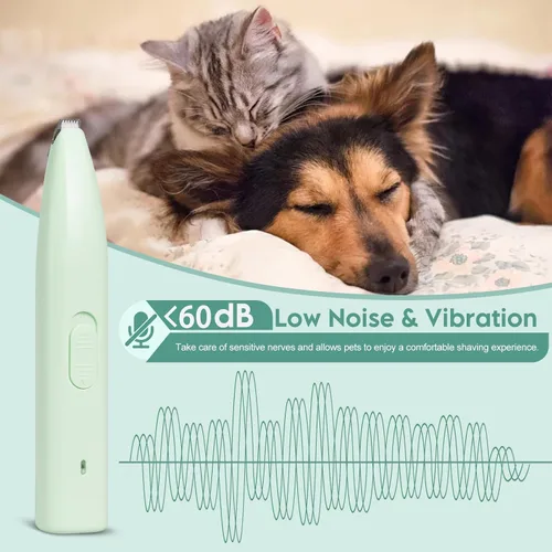 Vista 4 de Cortapelos para perros, para aseo, recortadora de patas de perro, mini recortadora para perros, recargable, bajo ruido para recortar el pelo