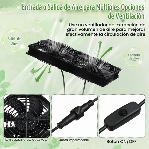Vista 3 de Glooglitter Kit de ventilador de panel solar, impermeables, paneles de 15 W, 2 unidades, ventilador sin escobillas de CC de alta velocidad
