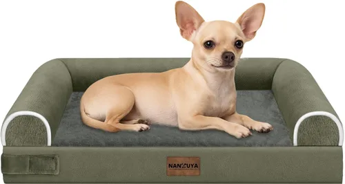Vista 102 de NANUYA - Cama ortopédica para perros de tamaño mediano/grande, lavable: Camas con almohada para perros de tamaño mediano/grande, sofá de espuma