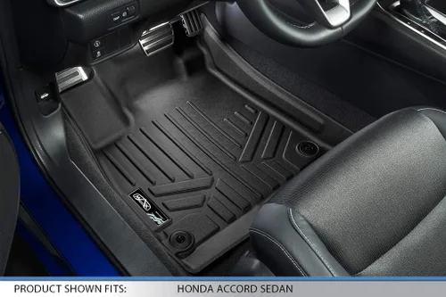 Vista 2 de SMARTLINER - Juego de tapetes de piso de ajuste personalizado de 2 filas compatibles con Honda Accord 2018-2022