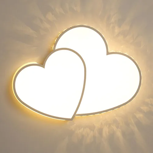Vista 8 de Gdrasuya10 Lámpara de techo LED de cristal en forma de corazón, moderna lámpara de techo de montaje empotrado de cristal romántica para sala
