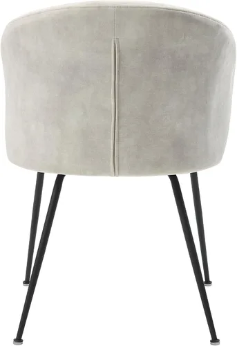 Vista 7 de Lexicon Juego de 2 sillas de comedor, modernas sillas de cocina y comedor, asiento acolchado tapizado de terciopelo, respaldo redondo, sin brazos