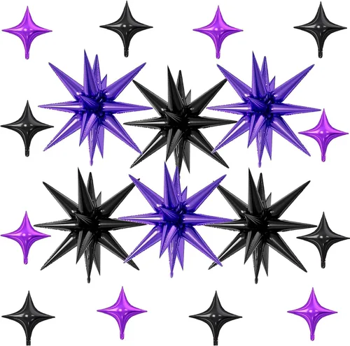 Vista 40 de 18 globos de estrella rosa, globo rosa bebé con 6 globos de estrella en explosión de 22 pulgadas, 12 globos de aluminio de cuatro estrellas