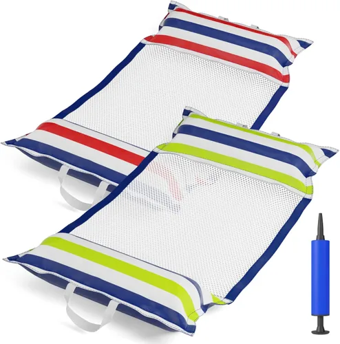 Vista 11 de Jasonwell Inflatable Pool Hammock Float - Water Hammock Pool Floaties Multi-Purpose (Saddle Lounge Chair Drifter) 4 in 1 Lake Beach Floating Azul