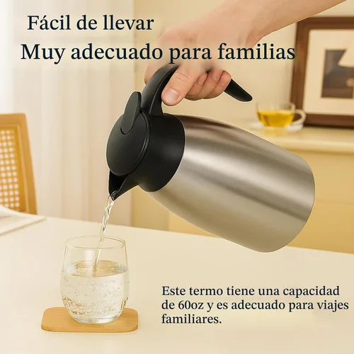 Vista 3 de Jarra de café aislada de 60 onzas, paquete de 2, jarra térmica de acero inoxidable 304 Premium 304 stainless steel 60oz thermal carafes keep