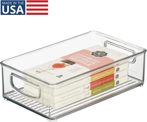 Vista 2 de InterDesign 64330 - Contenedor organizador para despensa, refrigerador, congelador y armario de almacenamiento, 10 x 3 x 6 pulgadas, transparente