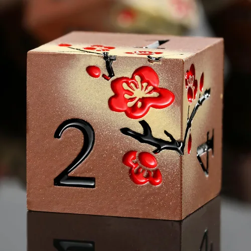 Vista 42 de DNDND - Dados de diseño antiguo, 7 dados de metal de latón con caja de metal para juegos de mesa como Dungeons and Dragons