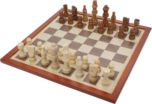 Vista 2 de Set de juego de madera 7 en 1, tablero de 12 pulgadas, incluye ajedrez, damas, backgammon, dominó, cuna, dados de póquer, tarjetas