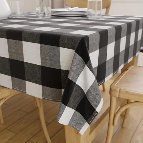 Vista 71 de Encasa XO Mantel cuadrado de algodón 35"x35" Franca Beige Checks Cheques Franca Beige