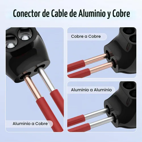 Vista 3 de RVBOATPAT Conector multigrifo aislado de 2 puertos 4-14 AWG de aluminio a cobre, conectores de alambre de aluminio de entrada de un solo lado 5PCS 2