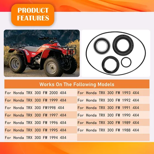Vista 6 de Bonbo Kit de rodamiento y sello de tambor de freno trasero para Honda TRX300FW 1988 1989 1990 1991 1992 1993 1994 1995 1996 1997 1998 1999 2000