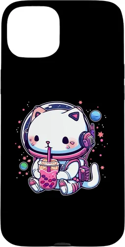 Vista 9 de iPhone 16 Kawaii Cat Bubble Boba Tea In Space Astronaut Anime Girls Case