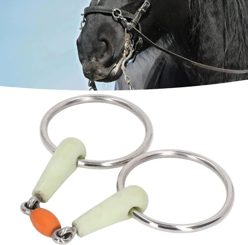 Vista 4 de Pilipane Broca ovalada de acero inoxidable, multiuso para aro, entrenamiento al aire libre, suelta para aro, caballo para aro de boca articulada