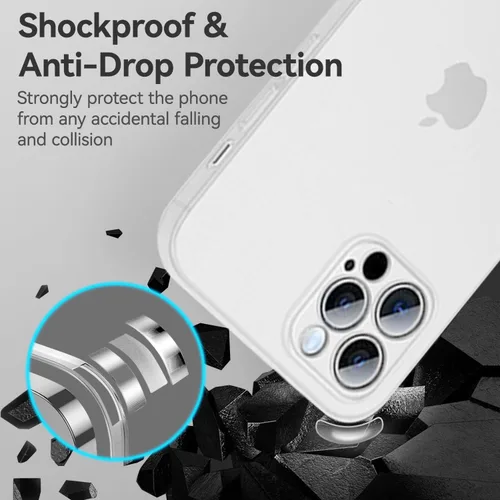 Vista 4 de QLTYPRI Funda ultradelgada para iPhone 13 Pro Max de 6.7 pulgadas con protección de cámara de cobertura completa, translúcida mate, delgada, ligera