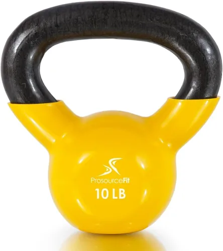 Vista 10 de ProsourceFit Vinyl Coated Cast Iron Kettlebells for Full Body Fitness Workouts