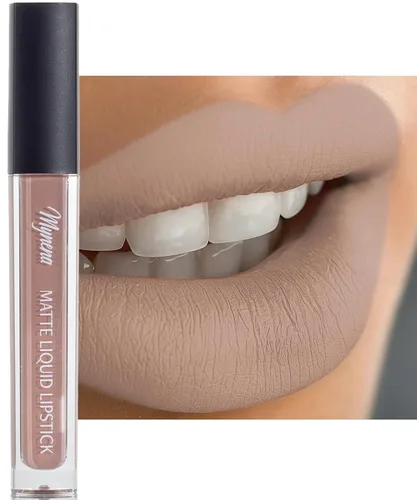 Vista 18 de Mynena Lápiz labial líquido mate rosa claro fresco Comodidad duradera A prueba de manchas resistente a transferencias Cobertura completa que