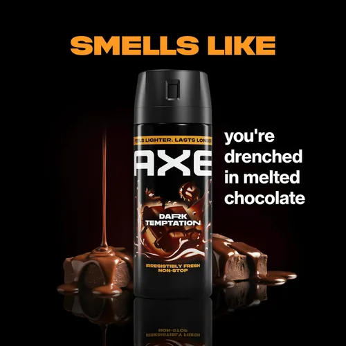 Vista 4 de AXE Spray corporal de 4 unidades, Dark Temptation, 48 horas, sin aluminio fresco, 2.9 onzas