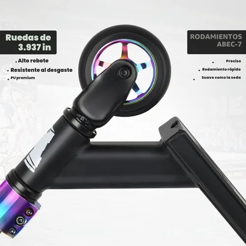 Vista 5 de Pro Scooter - Trick Scooters Entry Level Stunt Scooter for Kids Ages 6-12 Years and Up, Lightweight Complete BMX Freestyle Scooter for Beginners