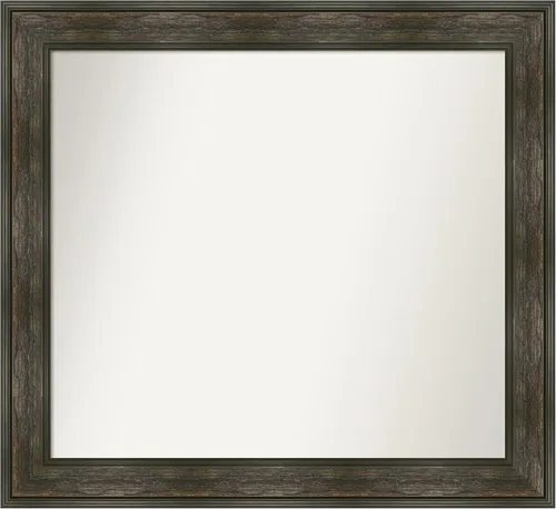 Vista 37 de Amanti Art Espejo de baño marrón para sobre fregadero, 26 x 26 pulgadas, espejo de tocador cuadrado marrón rústico Alexandria, marco de madera