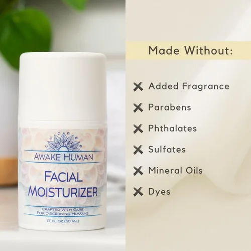 Vista 6 de Hidratante facial natural para piel seca y sensible - Crema facial natural orgánica - Aloe facial y té verde hidratante libre de crueldad animal