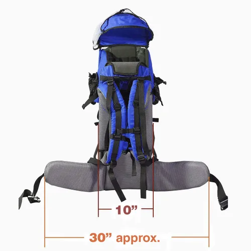 Vista 6 de Clevr Mochila transportadora para bebé, ligera con visor y cobertor contra el sol, Rojo o Verde, Azul