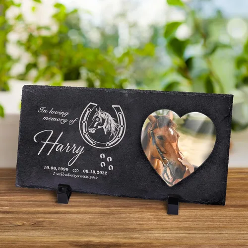 Vista 25 de Farfume Piedras conmemorativas personalizadas para mascotas con foto y texto Marcadores personalizados para tumbas para mascotas Lápidas