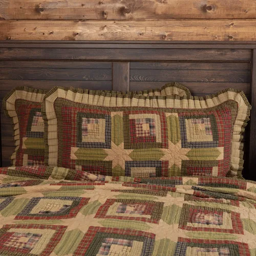Vista 7 de Tea Cabin - Almohada rústica de 12 x 12 pulgadas, diseño de retazos de algodón cuadrado verde para decoración de dormitorio